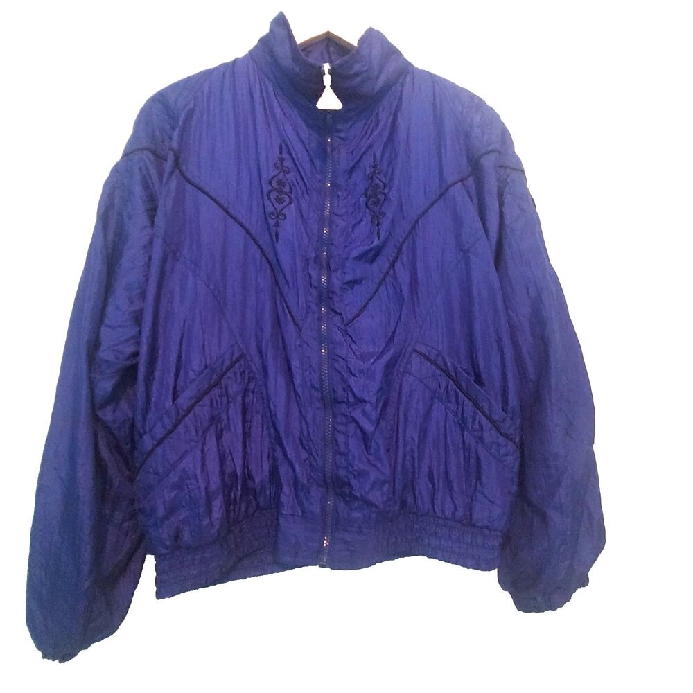 Vintage Wilson Purple Windbreaker Track Jacket Women’s Medium